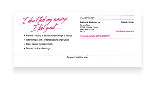 EarLite 240 (60 Ea X 4 packs) Invisible Earring Ear Support Waterproof Patches in ZipLock Pouch - Made in USA