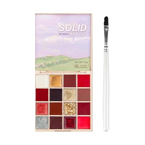 Paleta de unhas de gel, esmalte de gel creme - Kit de esmalte gel creme 16 cores,Paleta de manicure