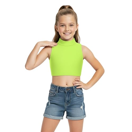 Crop tops de gimnasia para niña sin mangas que evitan rozaduras en danza y yoga deportivo 5