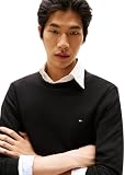 Tommy Hilfiger Męski sweter z bawełny Essential Crew Neck MW0MW14748, czarny, L, czarny (czarny), L