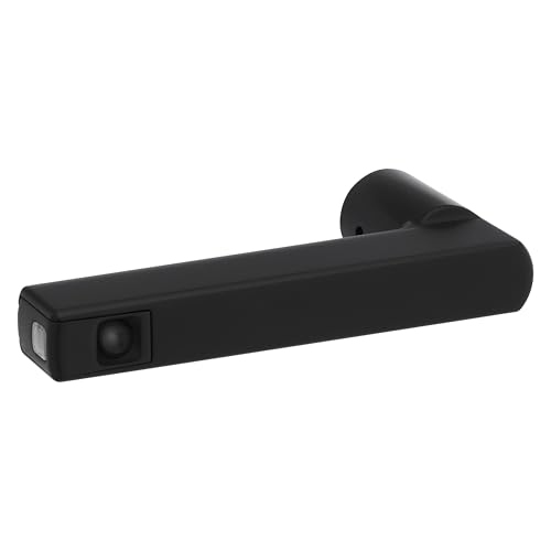 Image of Kwikset Halifax LED Motion Activated Light Up Door Handle Reversible Lever & Cartridge, Matte Black, with Microban Protection