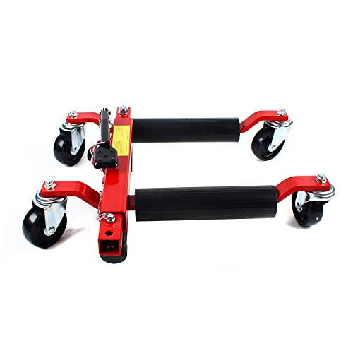 Dragway Tools, 1500lbs 750kg Hydraulic Positioning Car Wheel Dolly Jack Lift for Moving Vehicle USA Stock ( Red )
