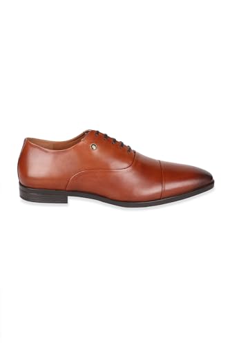 Image of Louis Philippe Men Premium Leather Breathable Lining Material Anti Slip with Heel TPR Sole Formal Oxford Shoes
