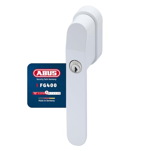 ABUS Abschließbarer Fenstergriff FG400 – mit Druckzylinder und Schlüssel – Kindersicherung und Einbruchschutz – universell passend – gleichschließend AL0125 – Sicherheitslevel 5 – Weiß