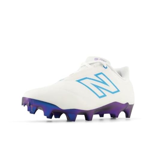New Balance Women's BurnX4 Lacrosse Shoe, White/Black/Spice Blue, 9.5