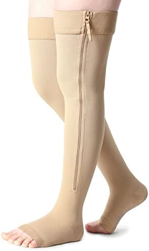 Newcotte Zipper Compression Socks Thigh High for Women image 3