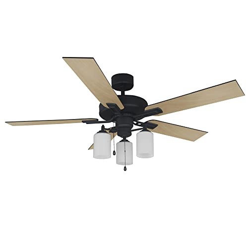 Image of Design House Aubrey Ceiling Fan, 52 inch, Satin Nickel
