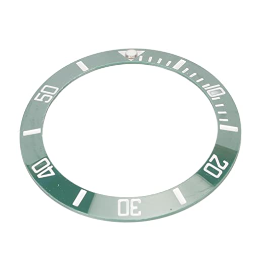soobu Anillo de Inserción de Bisel de Cerámica, Anillo de Inserción de Bisel de Reloj Antiarañazos, Diámetro de 40mm, Hermosa Alta Dureza (Caracteres Blancos Dorso Verde)