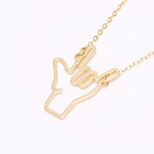 I Love You Sign Symbol Necklace Sign Language Pendant2