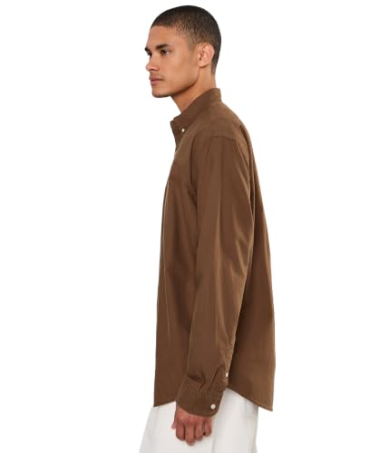 Image of POLO RALPH LAUREN Mens Classic Fit Garment-Dyed Oxford Shirt Chestnut Small