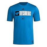 adidas Men's Charlotte FC MLS Short Sleeve T-Shirt, Shap Blue, X-Small