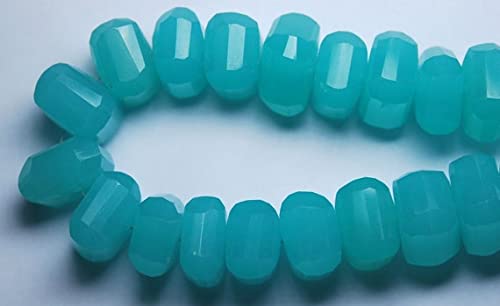 Quartz bleu aqua perles facettées de 10-14mm sur fil de 8 pouces pour bijoux