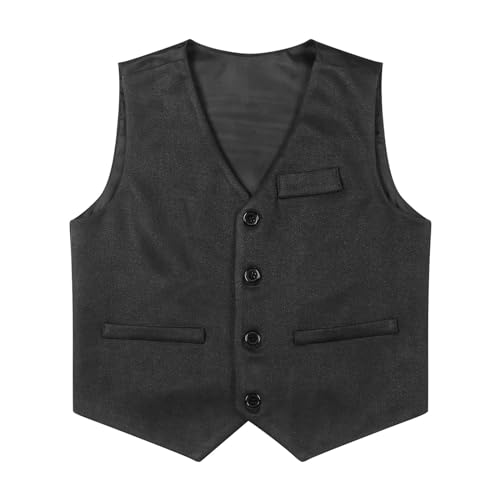 Boys Front Suede Dressy Waistcoat Regular Fit Satiny Back Formal Suit Vest for Party Wedding3