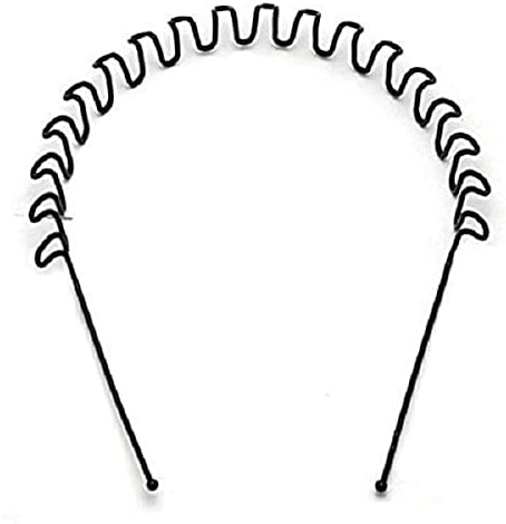 Memoir Black Wavy metallic David Bechkam Abhishek Bachchan ZigZag Hairband Men Women (Unisex)