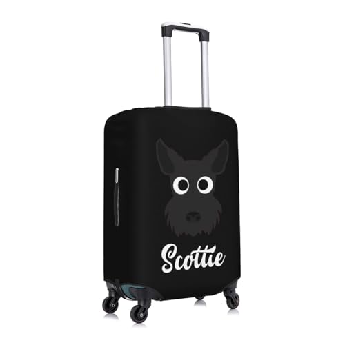 Feig Scottie Dog Scottish Terrier Travel Luggage Cover Suitcase Protector Fits 29-32 Inch Case(Black,XL)2
