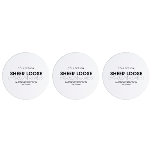 Collection Cosmetics Lasting Perfection Sheer Loose Powder, Lightweight Powder, Translucent, Pack of 3 x 10g
