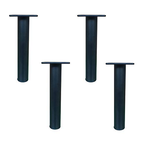 WQSQ Patas de metal para muebles, patas de sofá, patas de repuesto para muebles, color negro (juego de 4)