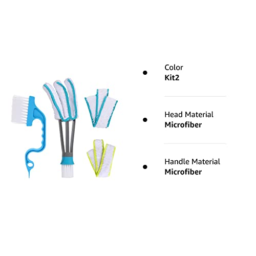 Setsail Blind Duster, Blind Cleaner Duster And Brush Kit With 2Pcs Removable Microfiber Sleeves Groove Gap Cleaning Tool For Household Cleaning Window Blind Cleaning Car Vent Air Conditioner Cleaner #TOP7