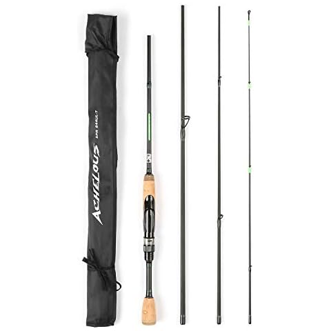 Entweg Casting Rod, Portable Travel Spinning Fishing Rod Lightweight Carbon Fiber 4 Pieces Fishing Pole,Portable Travel Spinning Bass Fishing Rods Cover