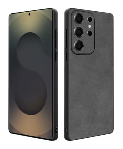 Coque en cuir PU et daim de luxe antichoc élégante pour Samsung Galaxy S25 Ultra 5G