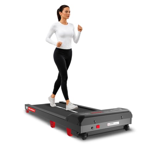 PowerMax Fitness WalkPad-2 Under Desk Walking Pad Treadmill for Home Use | 3.0 HP Motor | Compact Design with Manual Incline | Shock Absorption System | 110 kg Capacity | LED Display | Remote Control