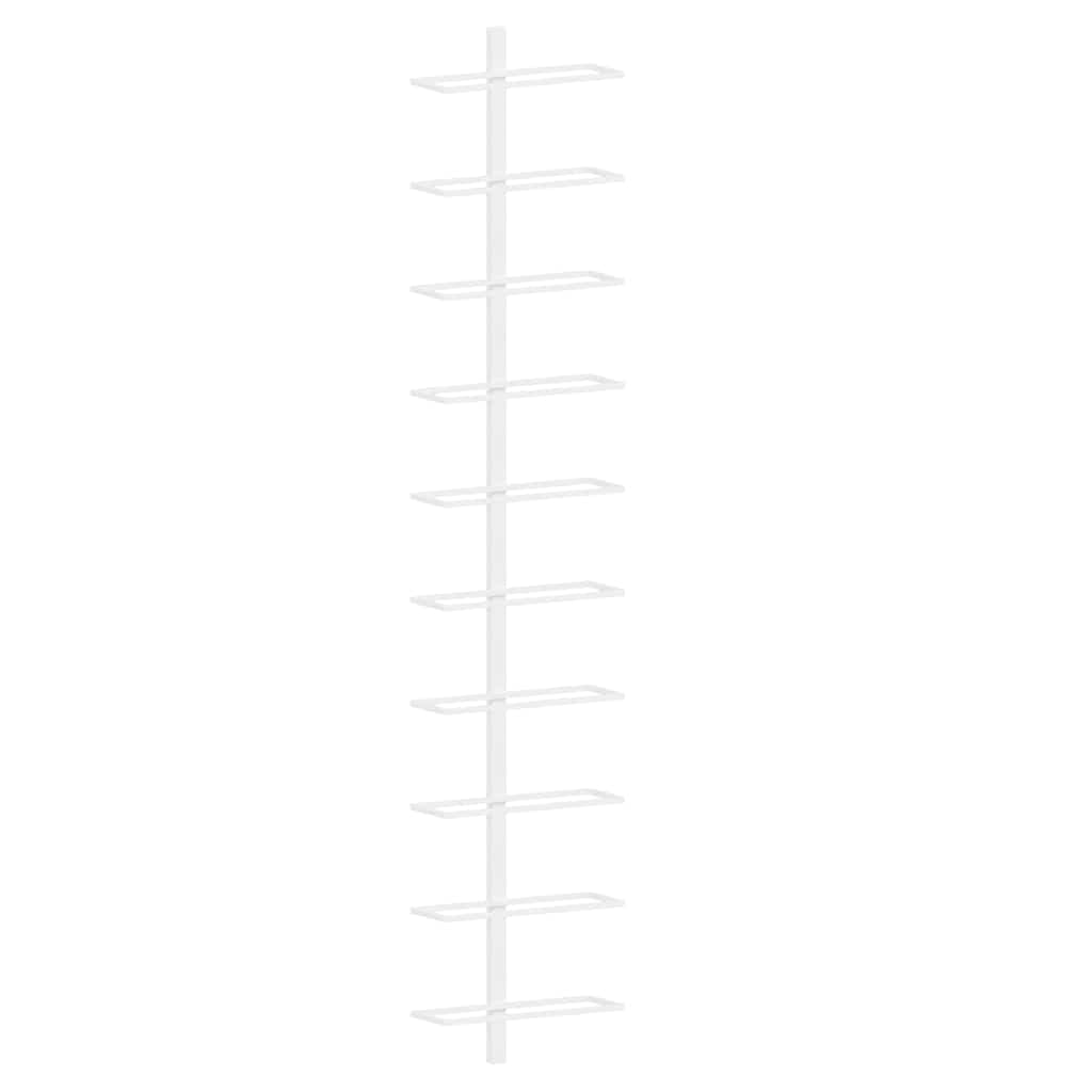 vidaXL Wand Weinregal für 10 Flaschen Wandregal Weinhalter Weinflaschenhalter Flaschenregal Weinständer Hängeregal Weinflaschenregal Weiß Metall
