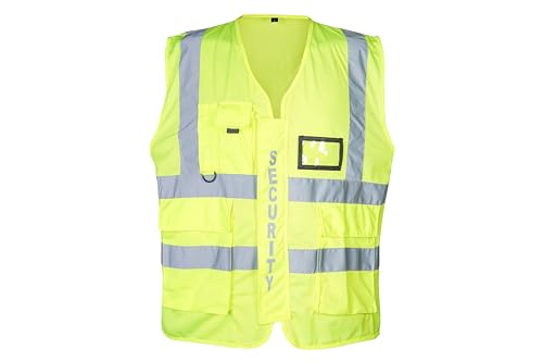RAC3 High Visibility Slim Security Vest | Reflective Lightweight Safety Gear | Sizes Small to 5XL Available (Yellow-XXL)