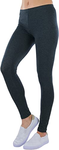 Image of ToBeInStyle Women's Skinny Fit Cotton Full Length Leggings Tights - Regular and Plus Sizes