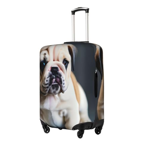 Cute Bulldog Puppy 1 Tsa Approved Luggage Cover For 18-32 Inch Suitcases Scratch-Resistant Stretch Luggage Cover2