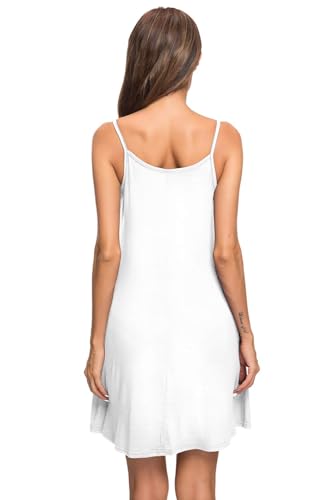 Image of MISFAY Women's Summer Spaghetti Strap Casual Beach Cover Up Dress with Pockets