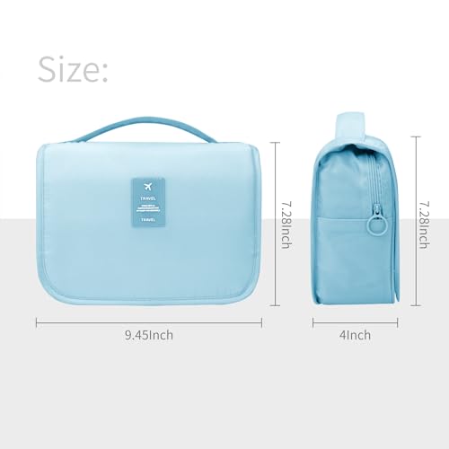Image of Lcsmaokin Large Capacity Toiletry Bag Travel Bag with Hanging Hook for Men and Women Waterproof Travel Cosmetic Bag Bathroom Storage Bag for Brushes Set, Full-Sized Shampoo, Toiletries, Accessories,