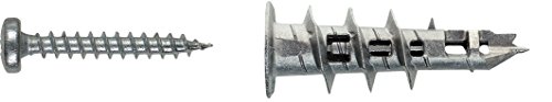 Mungo MJP Metal Self-Drilling Drywall Anchor, 1-1/2 inch Length, Box of 100, Premium Metal Jet Plug with Pan Head Screw, Pozi 2 Drive