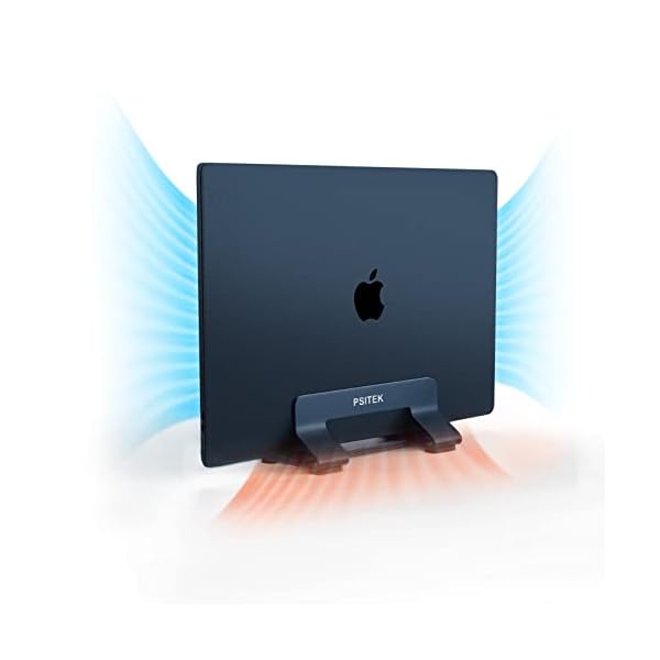 Psitek Aluminium Vertikaler Laptop Ständer Halter Dock, aufrechter Speicher, Einstellbare Slot Breite 10~30mm, Passt für… – Bild 6