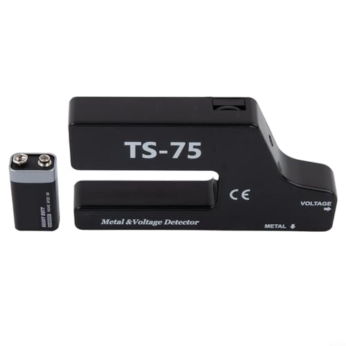 TS75 Détecteur de métaux 2 en 1 avec capteur de tension pour goujon mural, détection de fils AC et de métaux, profondeur de 30 mm, alimentation par pile 9 V