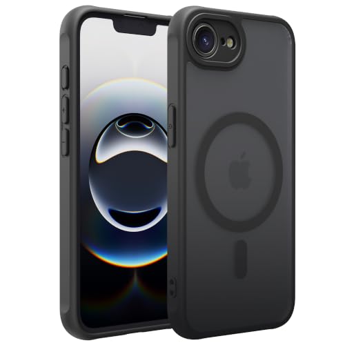 Image of for iPhone 16E /17e Case [Compatible with Magsafe]Translucent Matte Phone Cover, [10 FT Military Grade Drop Protection] Slim Durable Shockproof Protective Bumper (Black Magnetic, iPhone 16E /17e)