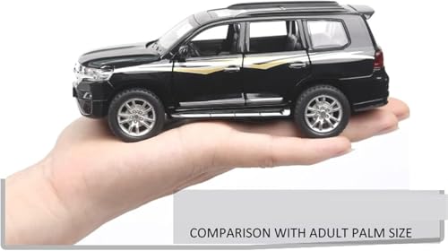 Image of Metal Pull Back Diecast Car 1:32 Land Cruiser Pull Back Car Model with Sound Light Boys Gifts Toys for Kids (Golden)