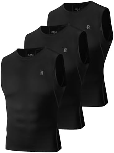 Runhit Herren Kompressionsshirt Tank Top Ärmellos, 1/3 Pack Funktionsshirt Atmungsaktiv Schnell Trocknend, Laufshirt & Muskelshirt für Fitness Gym Training, Sport Unterhemd