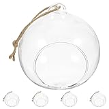 Décoration de terrarium : le fond du globe est plat, ce qui vous permet de le poser comme plante de table ou sur toute autre surface plane, ou comme porte-bougie chauffe-plat