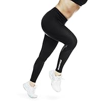 Rehband Thermal Lauf-Leggings für Damen, Kompressionshose mit Wärmezonen für Laufen & Leichtathletik, Verbessert Regeneration & unterstützt Durchblutung, Schwarz, Größe L