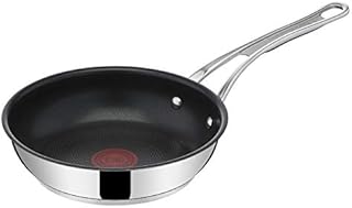 Tefal Jamie Oliver Cook's Classics Stainless Steel Sauté Pan, 24 cm, Non-Stick Coating, Heat Indicator, 100% Safe, Riveted Silicone Handle, Oven-Safe, Induction Pan E3063234