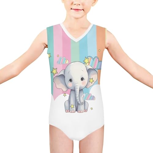 Image of Biyejit Girls Leotards Dance Sport Wear Gymnastics One-Piece Swimwear for Kids 3-14 Years