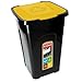 KADAX Voluminöser Eimer, 50L, rechteckiger Mülleimer aus Kunststoff-Polyurethan, Abfalleimer für Trennen von Glas, Plastik, Bioresten (Gelb)