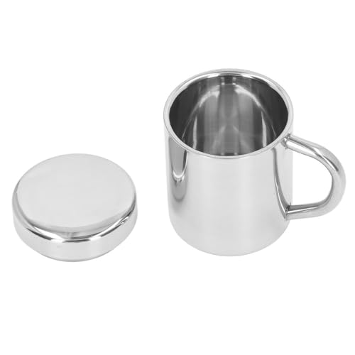Taza de café aislada de acero inoxidable 304 plateada miniatura 6