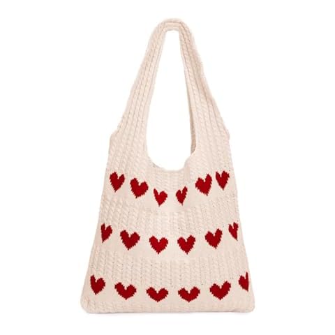 DKIIL NOIYB Knitted Heart Tote Bag Cover