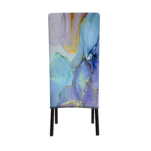 Wondertify Colorful Marble Paint Chair Covers For Dining Room Alcohol Ink Watercolor Purple Blue Pink Black And White Swirl Stretch Slipcovers Chair Protector Decor For Home And Banquet #TOP3