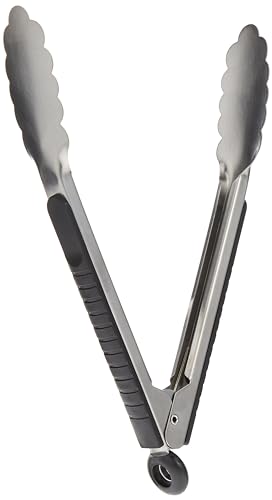 Royalford Kitchen Tongs | 9inch Non-Slip with Soft Grip Side Panels & Stainless Steel Handle | Heat Resistant Food Grade | Premium Utensil for Cooking Serving Barbecue Buffet Salad & Ice