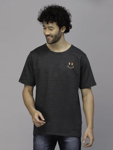 Image of Rigo Back Printed Half Sleeves Round Neck Oversized T-Shirt for Men | Drop Shoulder T-Shirt for Men | Loose Baggy Fit T-Shirt for Men