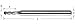 KYOCERA 1825-0520.156 Series 1825 Standard Length Ball Nose End Mill, Carbide, Uncoated, 30 Degree Angle, 4 Flute, 0.0520