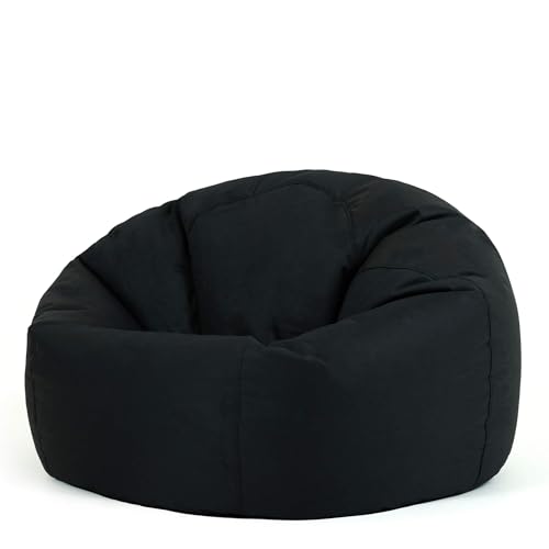 Bean Bag Bazaar Kingston Gaming Beanbag, Black, Water Resistant Fabric, Large Bean Bag for Indoor and Outdoor Use with Filling Included, Floor Chair, Gaming, Bedroom, Living Room, Garden