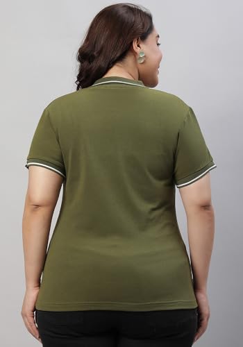 Image of Wear Your Opinion Women's Plus Size Tipped Collar Neck Polo Tshirt
